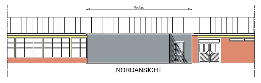 Schalanbau Nordansicht