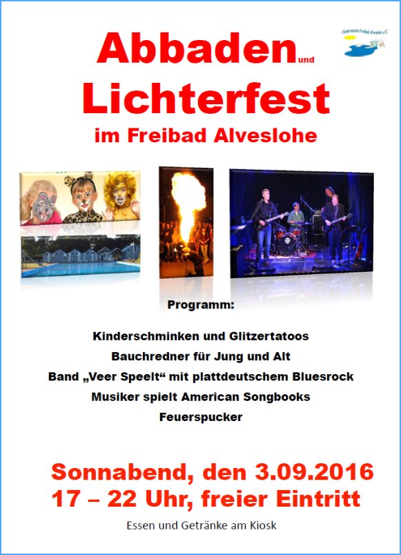 Lichterfest und Abbaden im Freibad