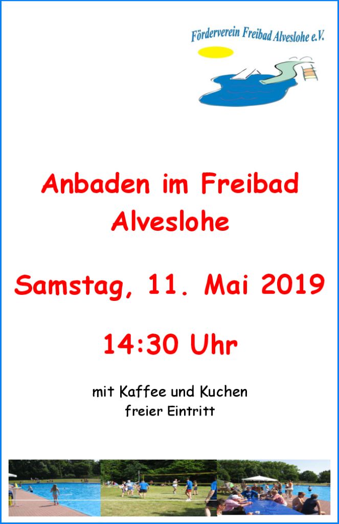 Anbaden am 11. Mai 2019 um 14.30 Uhr