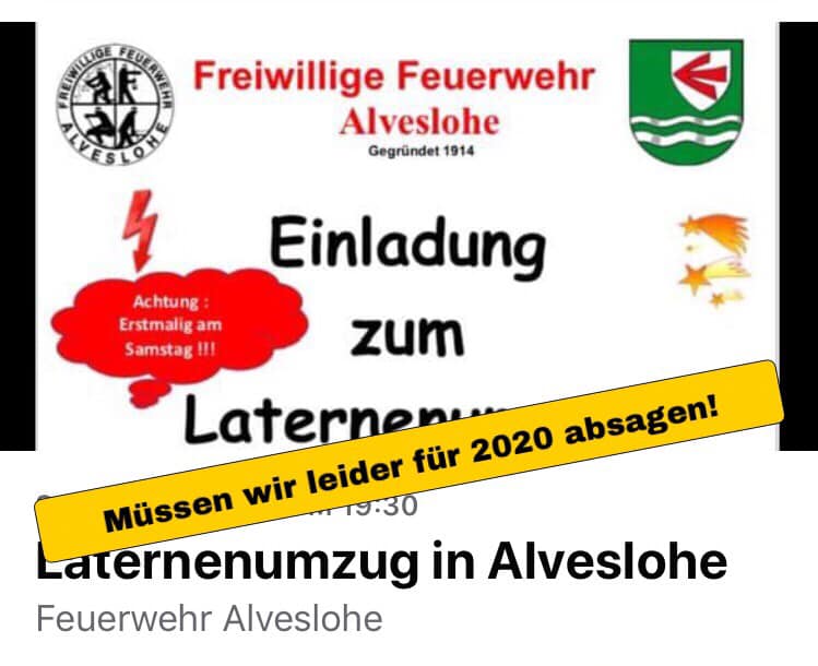 Absage Freiwillige Feuerwehr