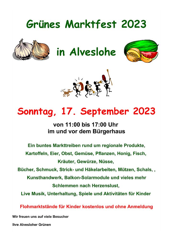 Programm Grünes Marktfest am 17. Sept. 2023