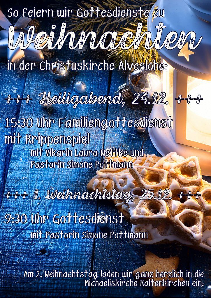 Gottesdienste zu Weihnachten 2024