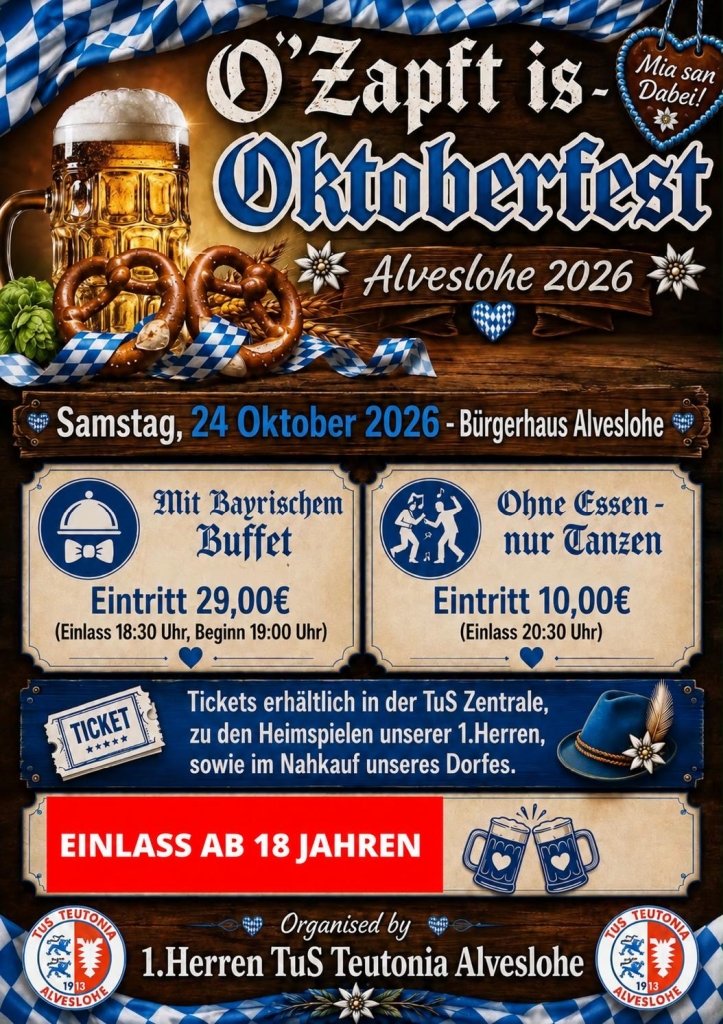 Ozapft Is - Oktoberfest vom TuS Alveslohe