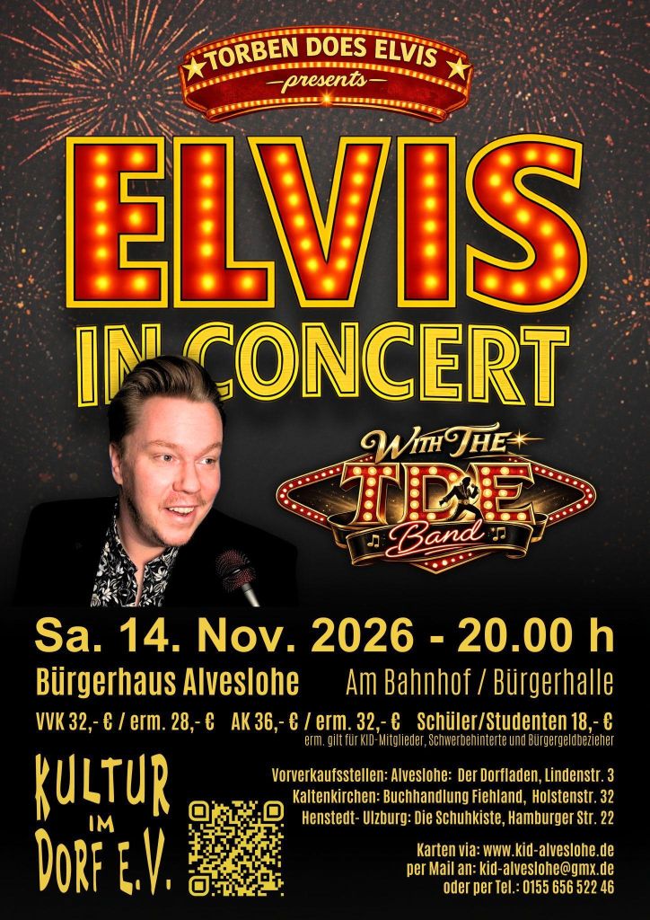 Torben Does Elvis & the TDE Band am 14. November um 20.00 Uhr im Alvesloher Bürgerhaus